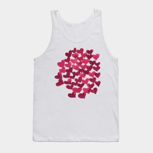 Watercolor melting hearts - viva magenta Tank Top